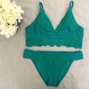 Emerald Green Two Piece Bathing Suit - Summer